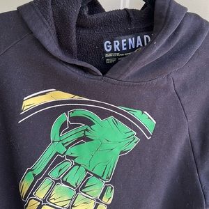 GRENADE Black hoodie Sz L: Military Equipment B + Freebies